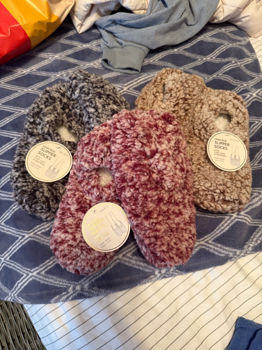 Target Plush Slipper Socks - Rose, Gray, Taupe
